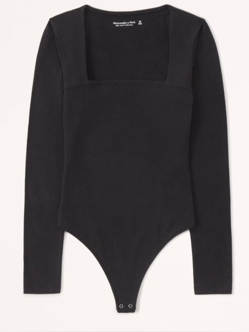 Abercrombie & Fitch Black Long Sleeve Square Neckline Bodysuit - XS